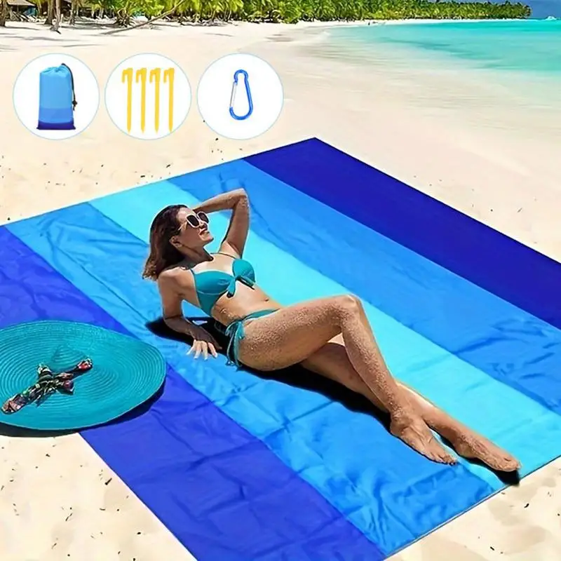 Beach Blanket Sandproof Beach Blanket Oversized Waterproof Quick Drying Sheet With 4 Stakes And 1 Corner Pocket 82x78 Inch
Beach Blanket Sandproof Beach Blanket Oversized Waterproof Quick Drying Sheet With 4 Stakes And 1 Corner Pocket 82x78 Inch