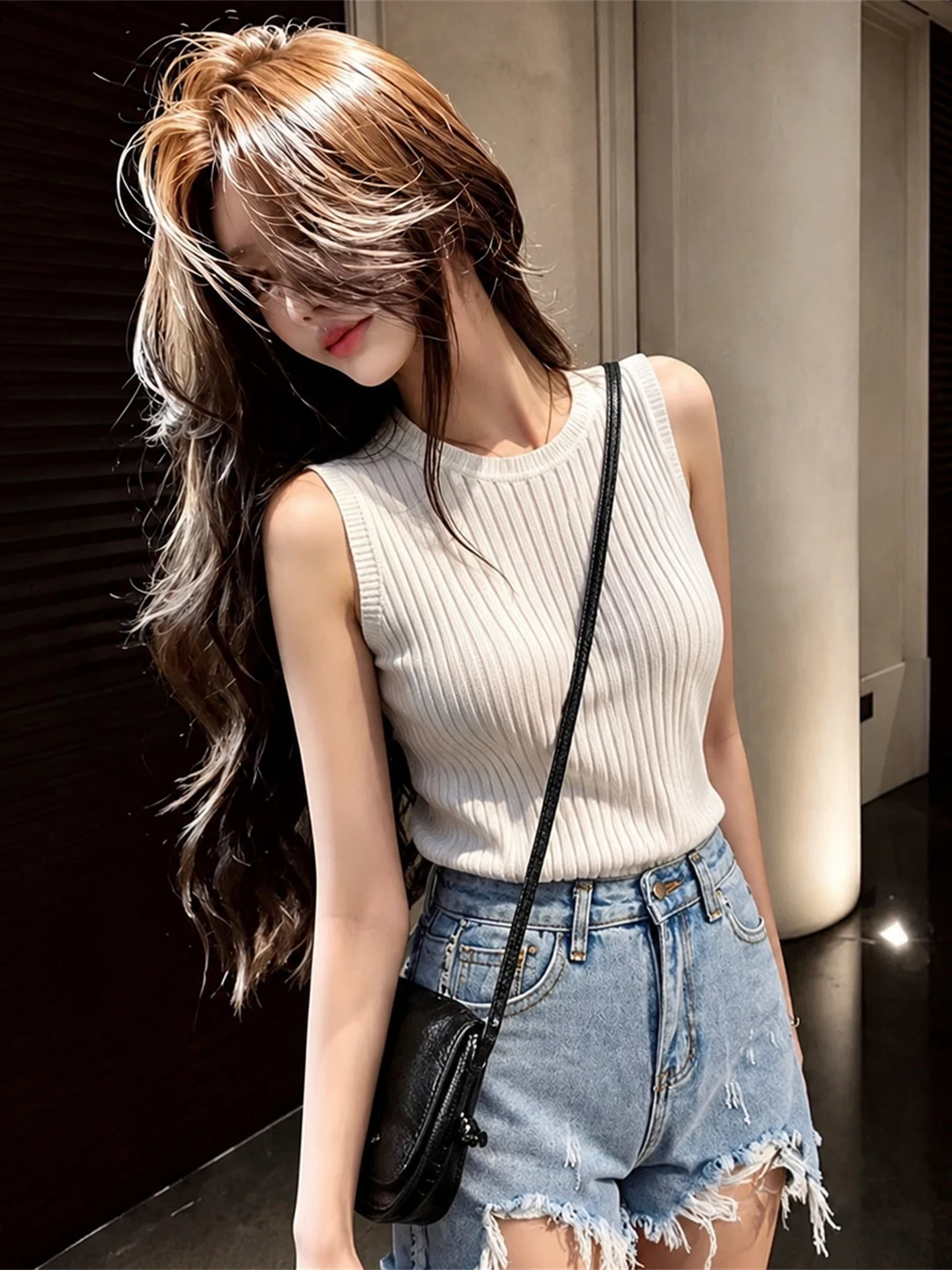 Fashionable Knitted Ice Silk Sleeveless Top Summer New Style Overhead Vest Simple Stylish Women's Clothing Commute Style Stra...
Fashionable Knitted Ice Silk Sleeveless Top Summer New Style Overhead Vest Simple Stylish Women's Clothing Commute Style Stra...