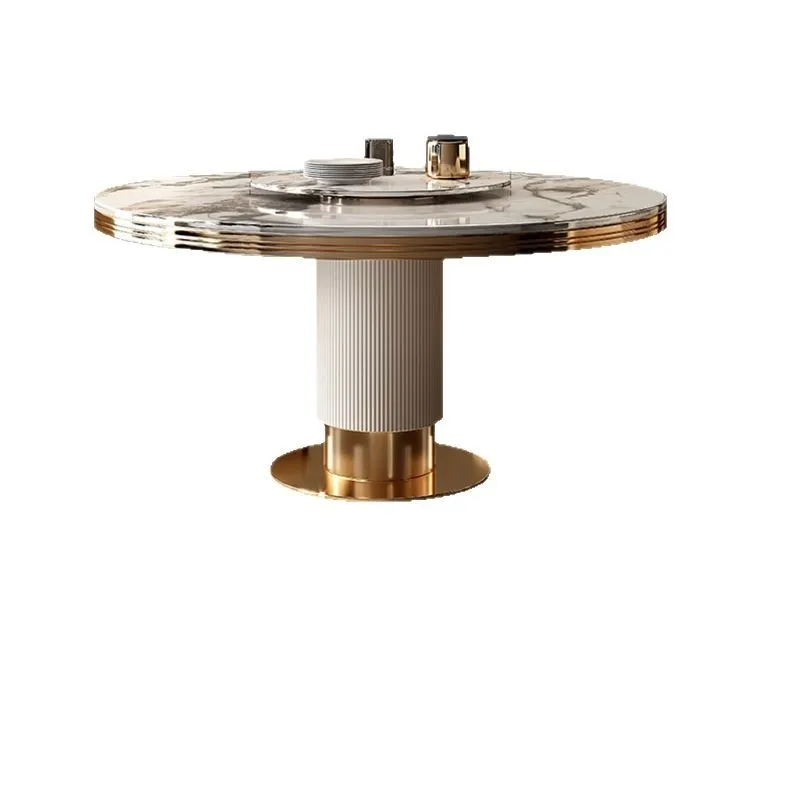 Dining table with turntable Luxury villa Home furniture Light luxury marble restaurant
Dining table with turntable Luxury villa Home furniture Light luxury marble restaurant