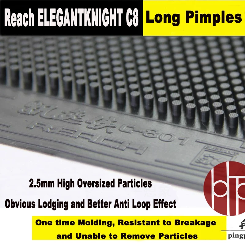 REACH C8 Длинные прыщи Настольный теннисный резиновый лист высотой 2,5 мм с большими частицами Гумовый лист для пинг-понга с защитой от петель Высокая скорость
REACH C8 Длинные прыщи Настольный теннисный резиновый лист высотой 2,5 мм с большими частицами Гумовый лист для пинг-понга с защитой от петель Высокая скорость