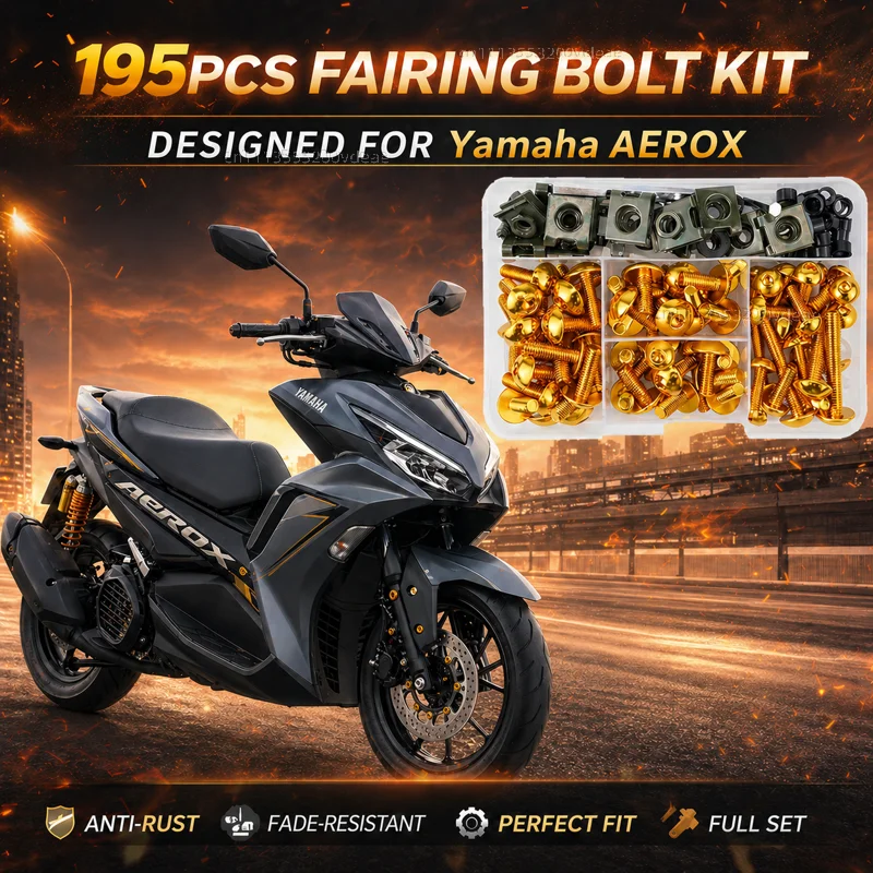 195Pcs Motorcycle Accessories Aluminum Fairing Bolt Screws Kit Nut Clips For BMW R18 1800CC 100th CNC Fastener Hardware Bodywork
195Pcs Motorcycle Accessories Aluminum Fairing Bolt Screws Kit Nut Clips For BMW R18 1800CC 100th CNC Fastener Hardware Bodywork