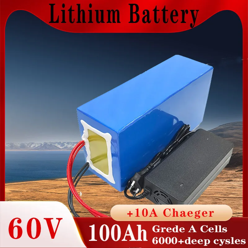 lithiumli ion battery 60V 100AH With BMS for 3500W 6000W scooter AGV demo Go Cart Skateboard bike +10A charger
lithiumli ion battery 60V 100AH With BMS for 3500W 6000W scooter AGV demo Go Cart Skateboard bike +10A charger