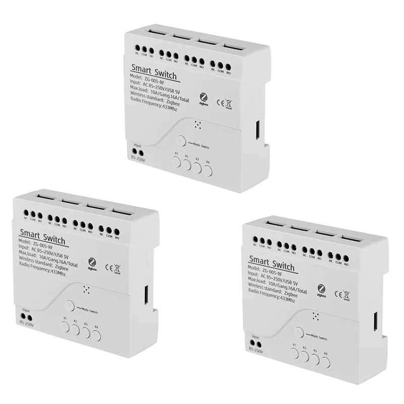 SYW-3X 4 Channels Tuya Zigbee Smart Switch Module RF433 Smart Home Automation DIY Breaker Wireless Relay Voice Control
SYW-3X 4 Channels Tuya Zigbee Smart Switch Module RF433 Smart Home Automation DIY Breaker Wireless Relay Voice Control