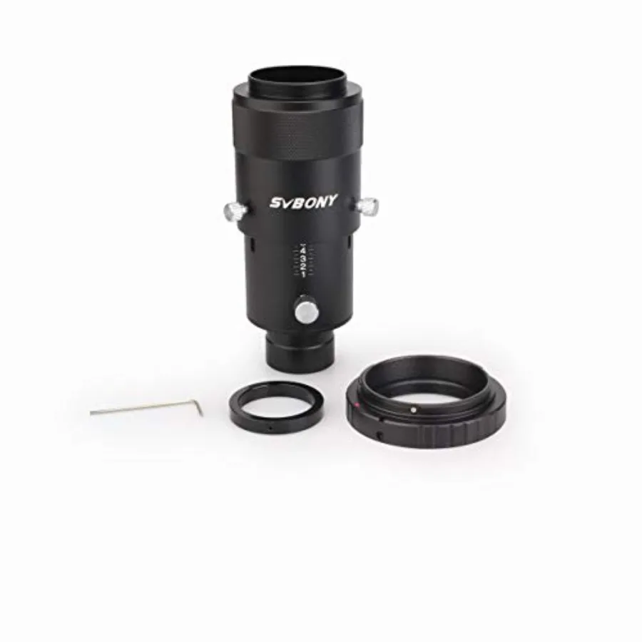 SV112 Telescope Camera Adapter Kit for Canon EOS Rebel SLR DSLR Prime Focus and 1.25 inches Variable Projection Eyepiece Astrop
SV112 Telescope Camera Adapter Kit for Canon EOS Rebel SLR DSLR Prime Focus and 1.25 inches Variable Projection Eyepiece Astrop