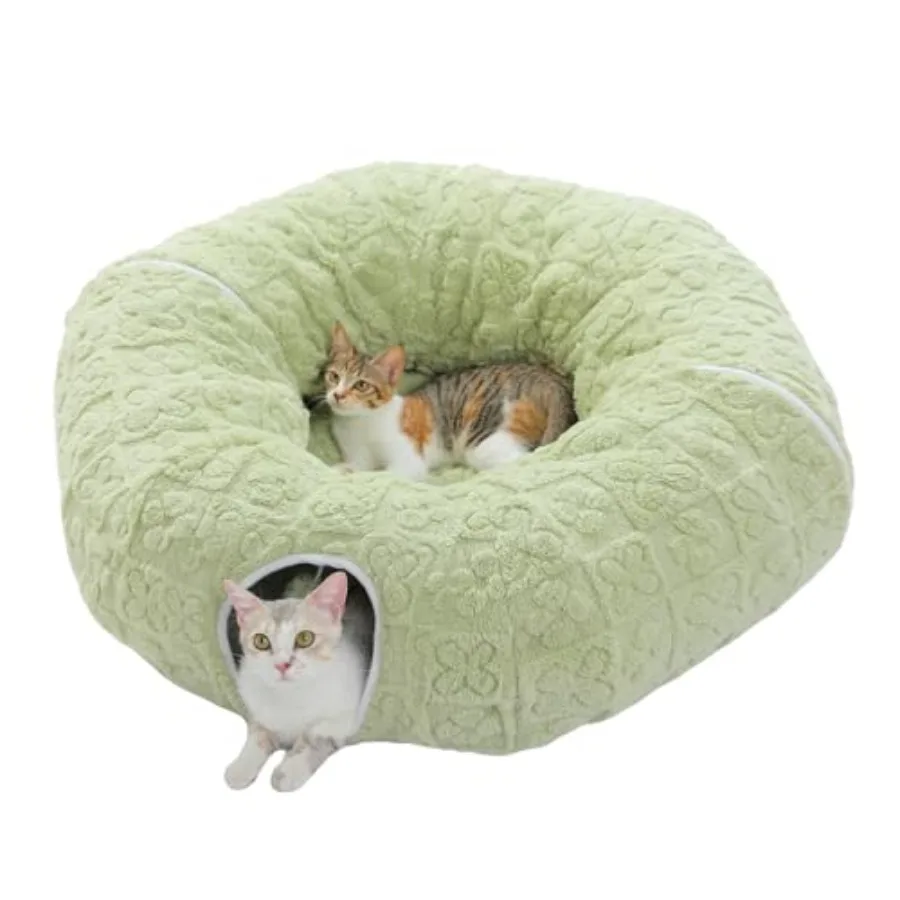 Cat Tunnel with Bed for Indoor Cats Cat Play Donut Tunnel with Washable Soft Plush Mat Round Tube Toys Cute Tube for Kittens Pu
Cat Tunnel with Bed for Indoor Cats Cat Play Donut Tunnel with Washable Soft Plush Mat Round Tube Toys Cute Tube for Kittens Pu