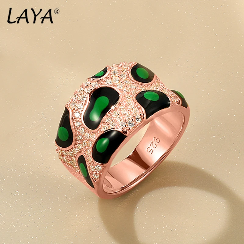 LAYA NEW 925 Sterling Silver Ring For Women Minimalist Leopard Print Sparkling Zircon Handmade Enamel Piercing Ear Fine Jewelry
LAYA NEW 925 Sterling Silver Ring For Women Minimalist Leopard Print Sparkling Zircon Handmade Enamel Piercing Ear Fine Jewelry