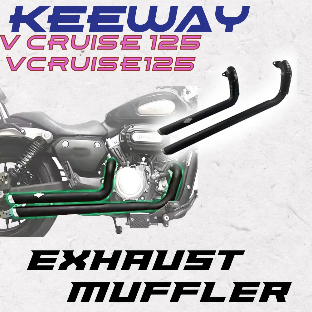 Exhaust muffler pipe right double pipe made of stainless steel material suitable for Keeway V Cruise 125 Vcruise125 retro motorc
Exhaust muffler pipe right double pipe made of stainless steel material suitable for Keeway V Cruise 125 Vcruise125 retro motorc