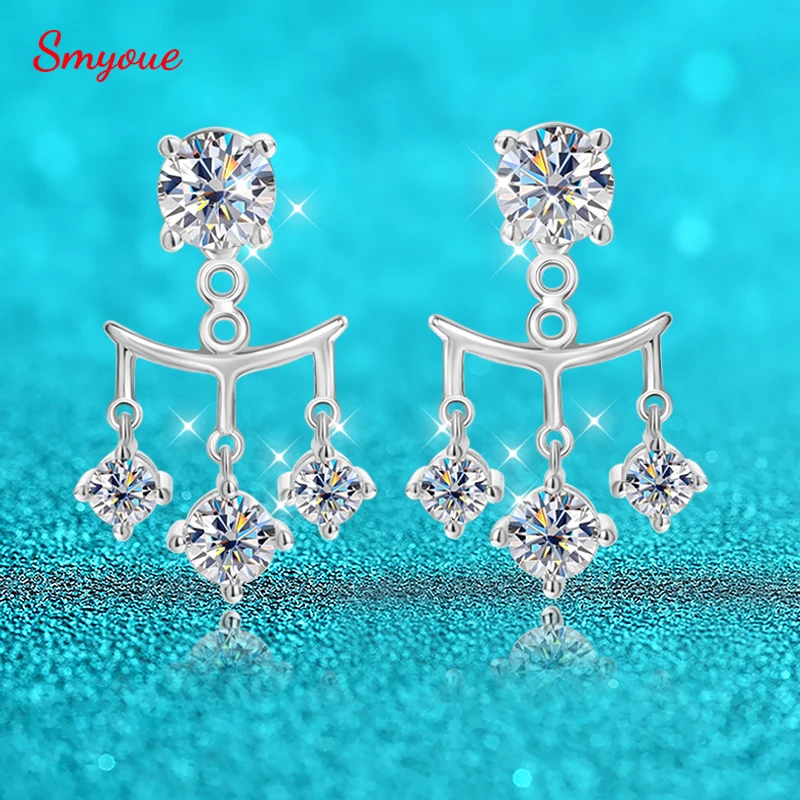Smyoue 2CTTW Full Moissanite Drop Earrings for Women Sparkling Brilliant cut S925 Sterling Silver Plated 18k Wedding Jewelry GRA
Smyoue 2CTTW Full Moissanite Drop Earrings for Women Sparkling Brilliant cut S925 Sterling Silver Plated 18k Wedding Jewelry GRA