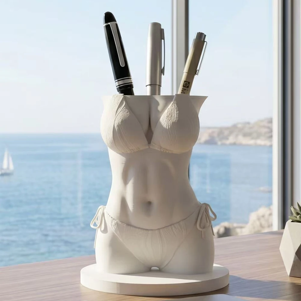 Sexy Bikini Body Pen Holder 3D Printed Funny Texture Female Torso Pencil Pot Cool Office Desk Brush Storage Decor Gift for Men
Sexy Bikini Body Pen Holder 3D Printed Funny Texture Female Torso Pencil Pot Cool Office Desk Brush Storage Decor Gift for Men