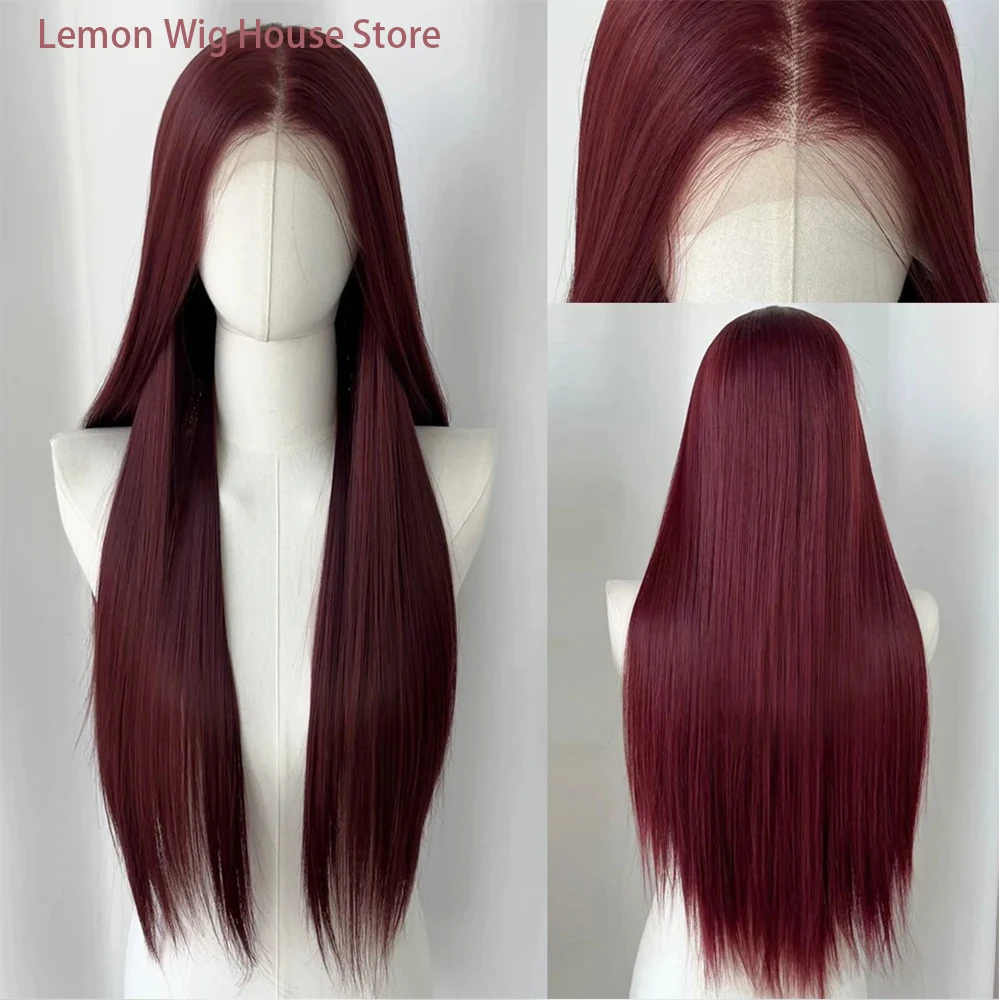 Wine Red Lace Front Wig Anime Cosplay Wig 28inch Long Straight Synthetic 13x4 Lace Front Wig Lolita High Quality Fibers Wigs
Wine Red Lace Front Wig Anime Cosplay Wig 28inch Long Straight Synthetic 13x4 Lace Front Wig Lolita High Quality Fibers Wigs