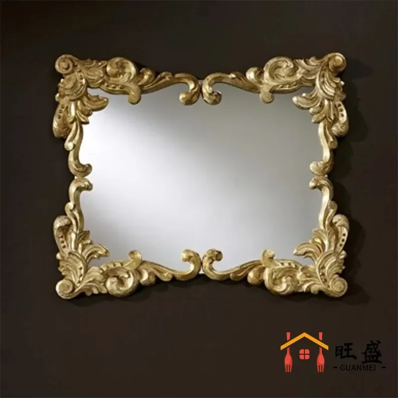 European Vintage Decorative Mirror Wall Mounted Bathroom Makeup Mirror Carved American Gold French Living Room
European Vintage Decorative Mirror Wall Mounted Bathroom Makeup Mirror Carved American Gold French Living Room