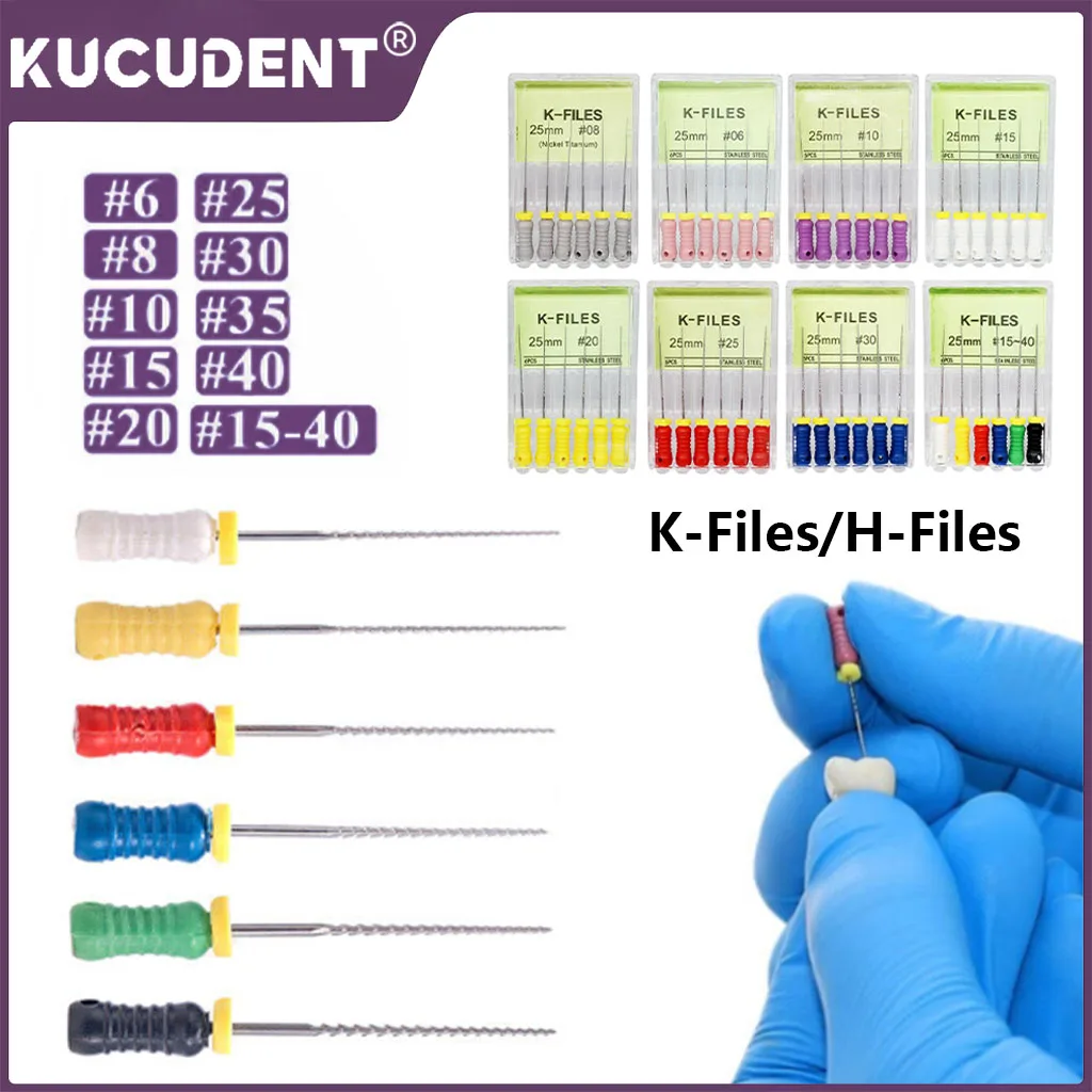 6Pcs/Box Dental Endo Root Canal File K-Files/H-Files Stainless Steel Hand Used 21/25/31mm Dentistry Endodontic Tools Odontologia
6Pcs/Box Dental Endo Root Canal File K-Files/H-Files Stainless Steel Hand Used 21/25/31mm Dentistry Endodontic Tools Odontologia