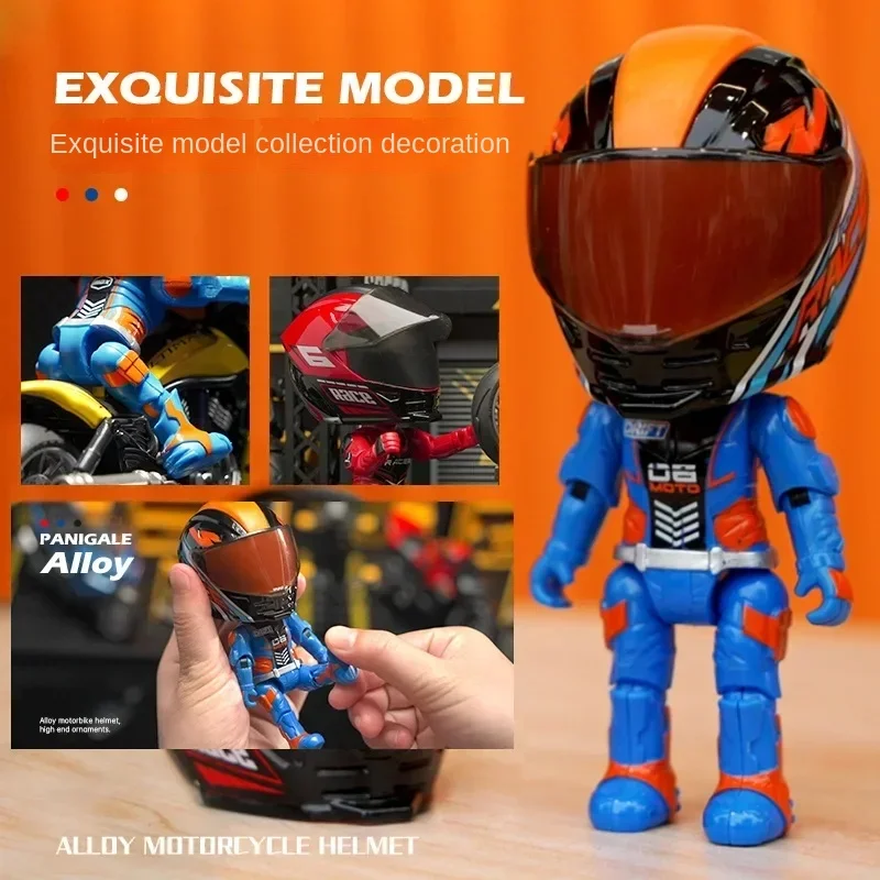 New Simulation Motorcycle Rider Alloy Deformation Doll Helmet Doll Doll Desktop Furnishings Model Children's Gifts for Men
New Simulation Motorcycle Rider Alloy Deformation Doll Helmet Doll Doll Desktop Furnishings Model Children's Gifts for Men
