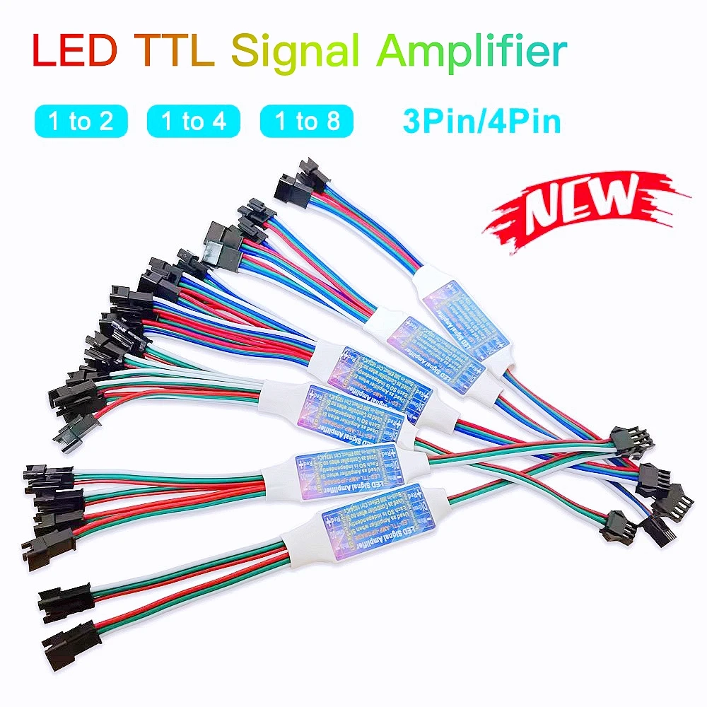 Mini LED TTL signal amplifier repeater switch synchronous control running water light strip suitable for WS2815 2812 1 to 4/8
Mini LED TTL signal amplifier repeater switch synchronous control running water light strip suitable for WS2815 2812 1 to 4/8