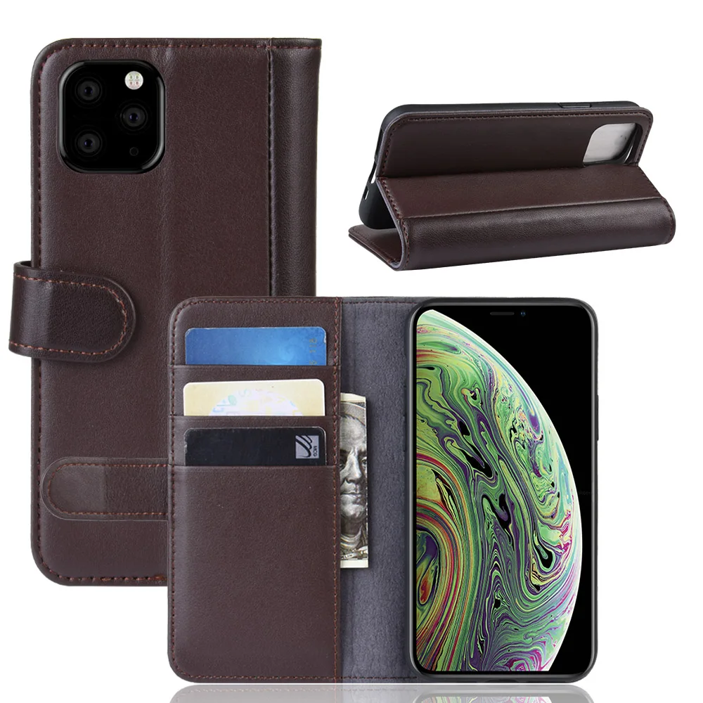 For iPhone 11 Pro Phone Cases Genuine Split Leather Wallet Mobile Cover Stand - Brown
For iPhone 11 Pro Phone Cases Genuine Split Leather Wallet Mobile Cover Stand - Brown