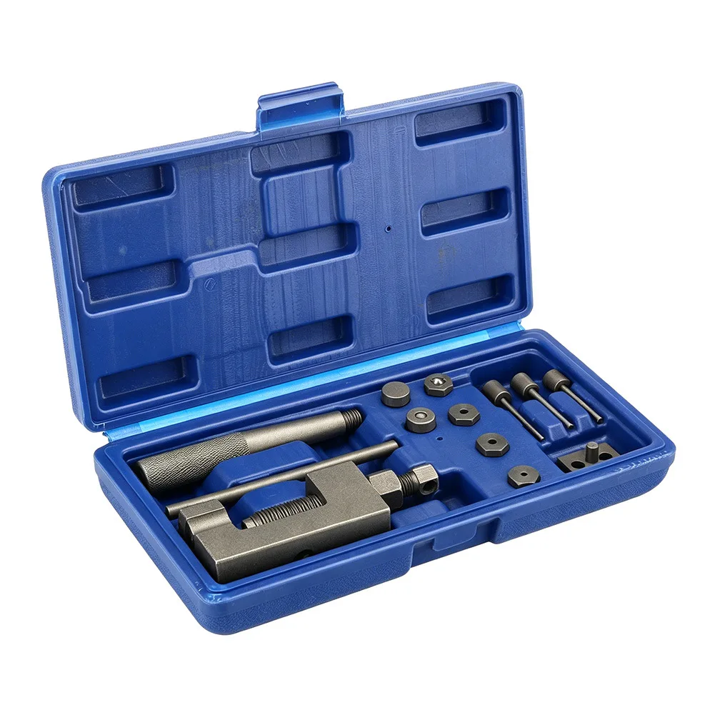 Metal Motorcycle ATV Bike Chain Breaker Remover Tool Kit for 520 525 for 530 630 Chains Hand Repair Maintenance with Storage Box
Metal Motorcycle ATV Bike Chain Breaker Remover Tool Kit for 520 525 for 530 630 Chains Hand Repair Maintenance with Storage Box
