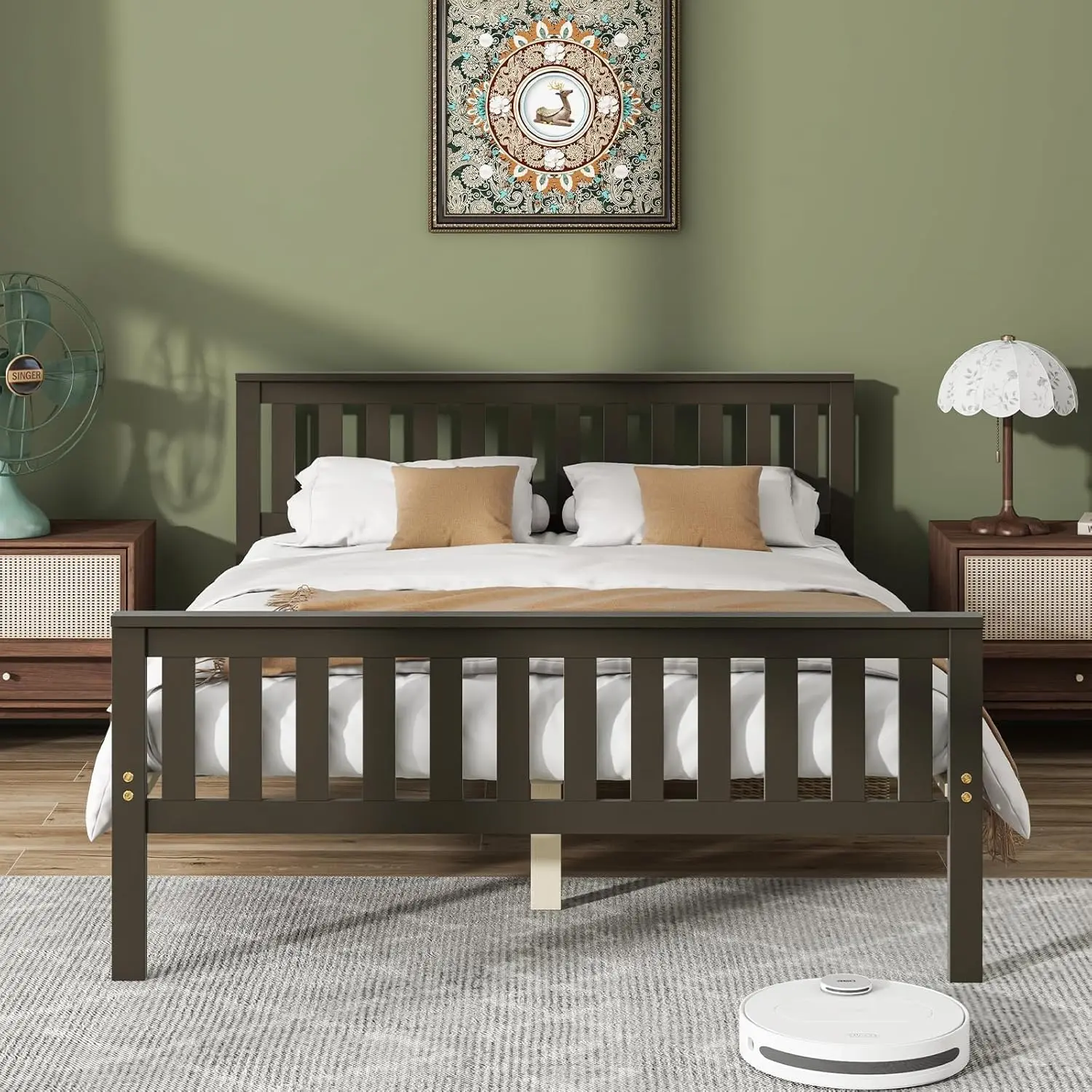 Full Wood Platform Bed Frame with Headboard Slat Support No Box Spring Easy Assembly Espresso Customized
Full Wood Platform Bed Frame with Headboard Slat Support No Box Spring Easy Assembly Espresso Customized