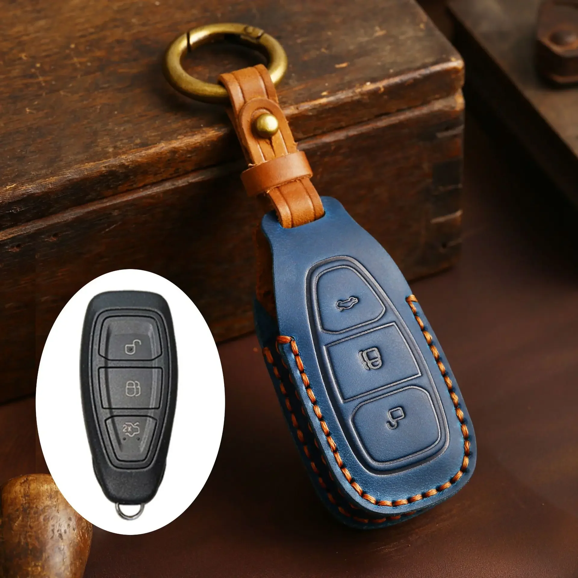 Чехол для ключей из зернистой кожи для Ford Kuga EcoSport Focus Fiesta, полностью закрытый чехол для ключей с защитой от царапин и металлическим кольцом
Чехол для ключей из зернистой кожи для Ford Kuga EcoSport Focus Fiesta, полностью закрытый чехол для ключей с защитой от царапин и металлическим кольцом