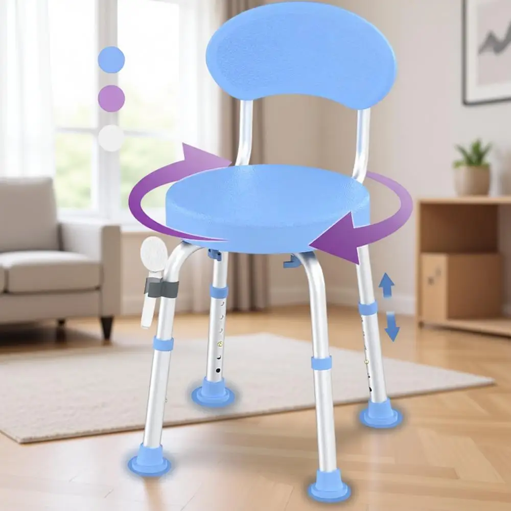 Height-Adjustable 360° Rotating Shower Seat with Backrest for Elderly and Disabled, Blue
Height-Adjustable 360° Rotating Shower Seat with Backrest for Elderly and Disabled, Blue