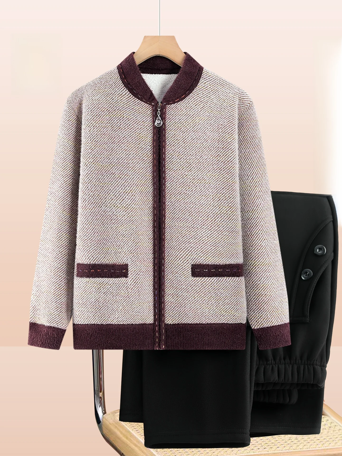 Теплый вязаный кардиган на молнии Thiened Fce для женщин среднего возраста и старшего возраста, зимняя одежда для мам и бабушек
Теплый вязаный кардиган на молнии Thiened Fce для женщин среднего возраста и старшего возраста, зимняя одежда для мам и бабушек