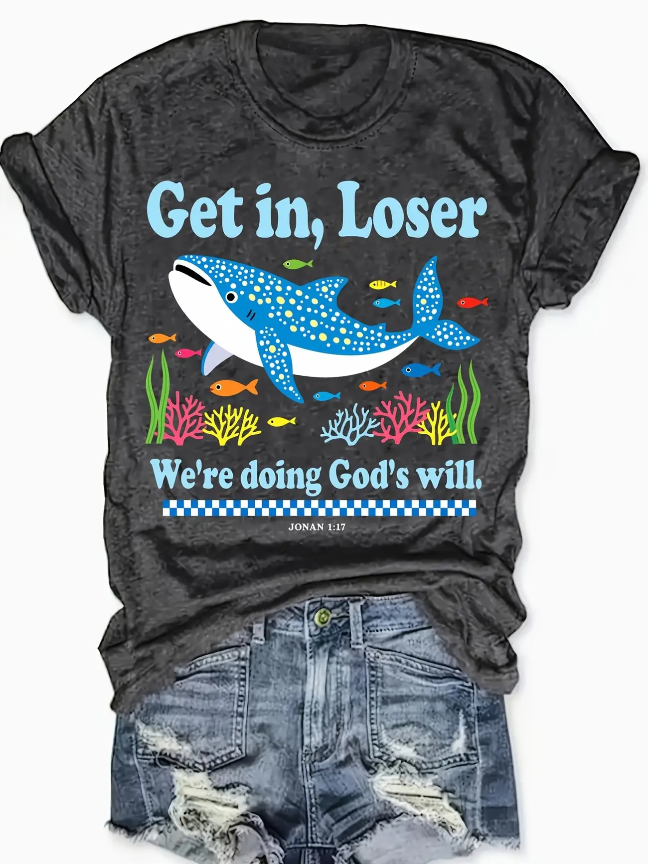 Plus size women's short sleeve T-shirt Whale Fish Coral Bible Verse soft and comfortable fabric summer outfits women's clothing
Plus size women's short sleeve T-shirt Whale Fish Coral Bible Verse soft and comfortable fabric summer outfits women's clothing