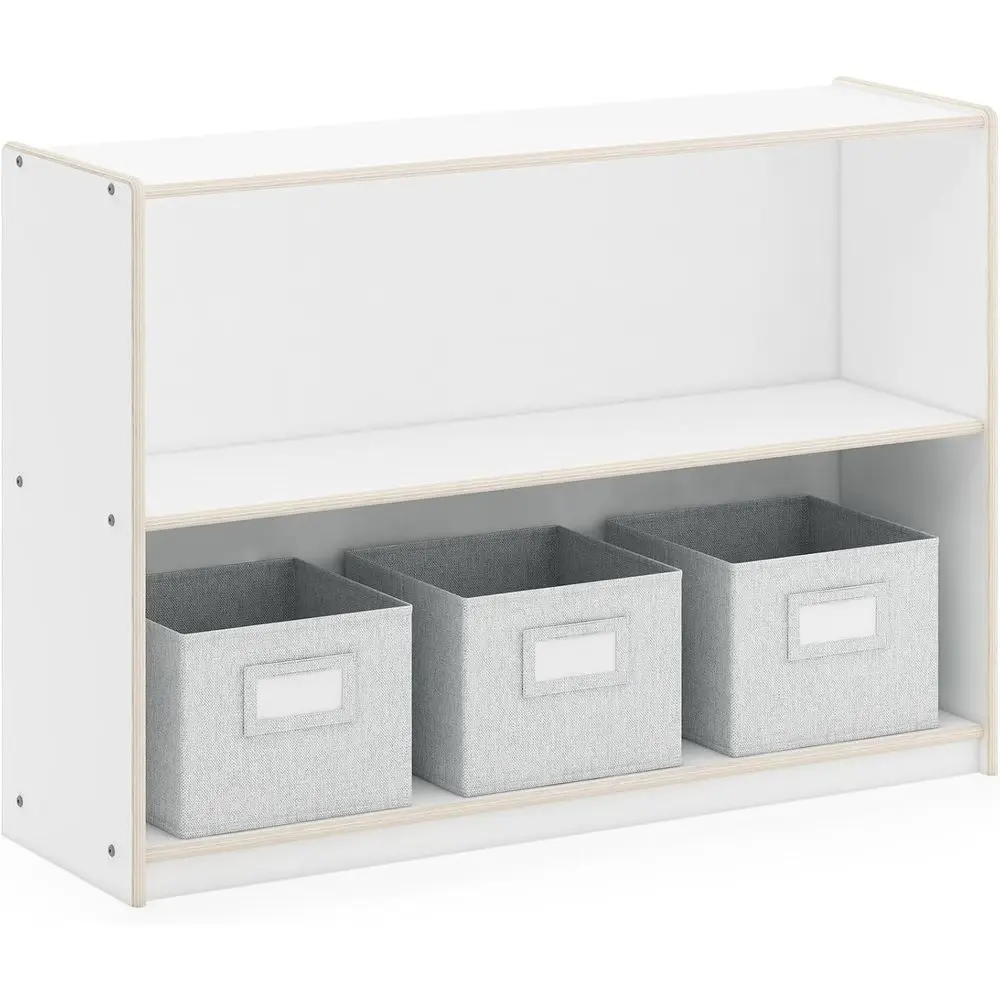 Open Storage Unit 30 White with 3 Fabric Bins: Multi-Purpose Wooden Bookcase and Toy Organizer for Homeschool & Classroom
Open Storage Unit 30 White with 3 Fabric Bins: Multi-Purpose Wooden Bookcase and Toy Organizer for Homeschool & Classroom