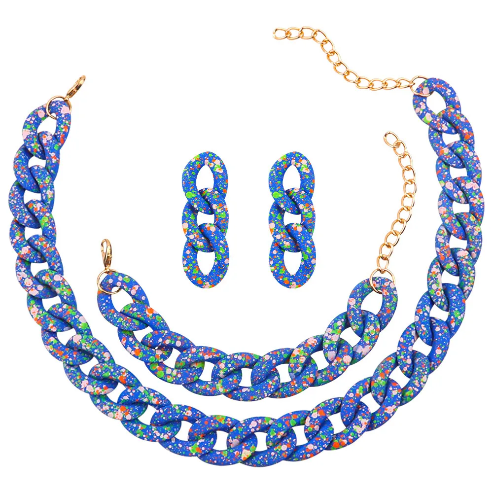 FishSheep Trendy Colorful Speckled Chain Choker Necklace for Women Gothic Acrylic Chunky Collar Necklaces Set Fashion Jewelry
FishSheep Trendy Colorful Speckled Chain Choker Necklace for Women Gothic Acrylic Chunky Collar Necklaces Set Fashion Jewelry