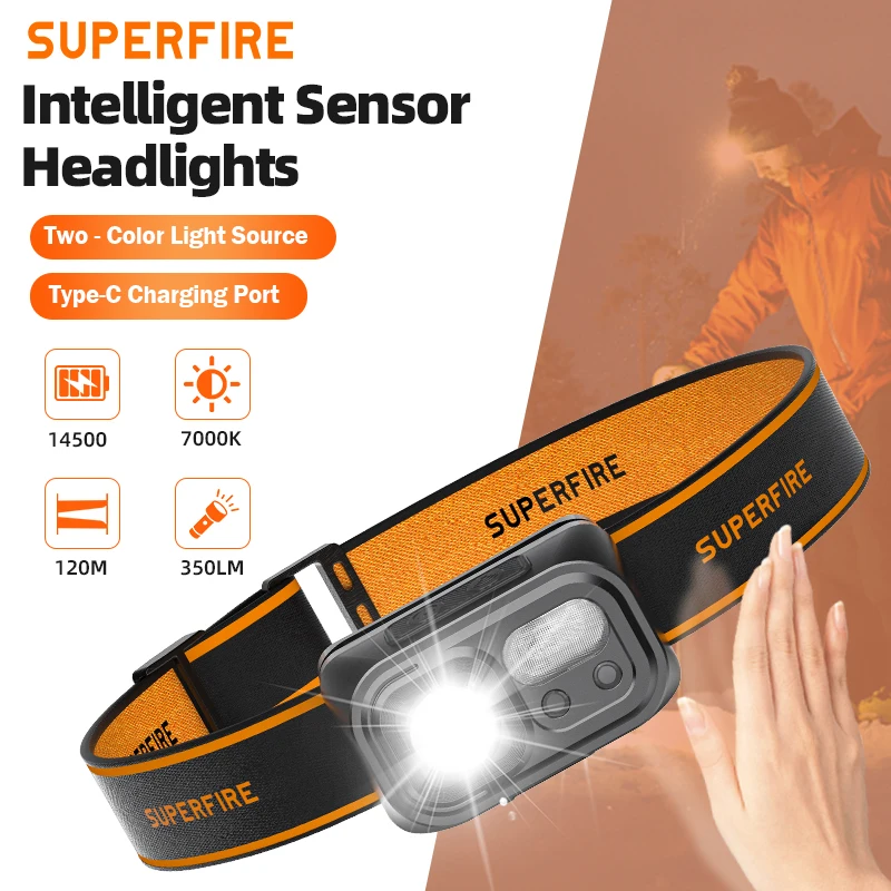 SUPERFIRE HL23-S LED+COB Headlamp with Induction USB-C Rechargeable Headlight Mini Head Lamp for Fishing Camping Lantern
SUPERFIRE HL23-S LED+COB Headlamp with Induction USB-C Rechargeable Headlight Mini Head Lamp for Fishing Camping Lantern