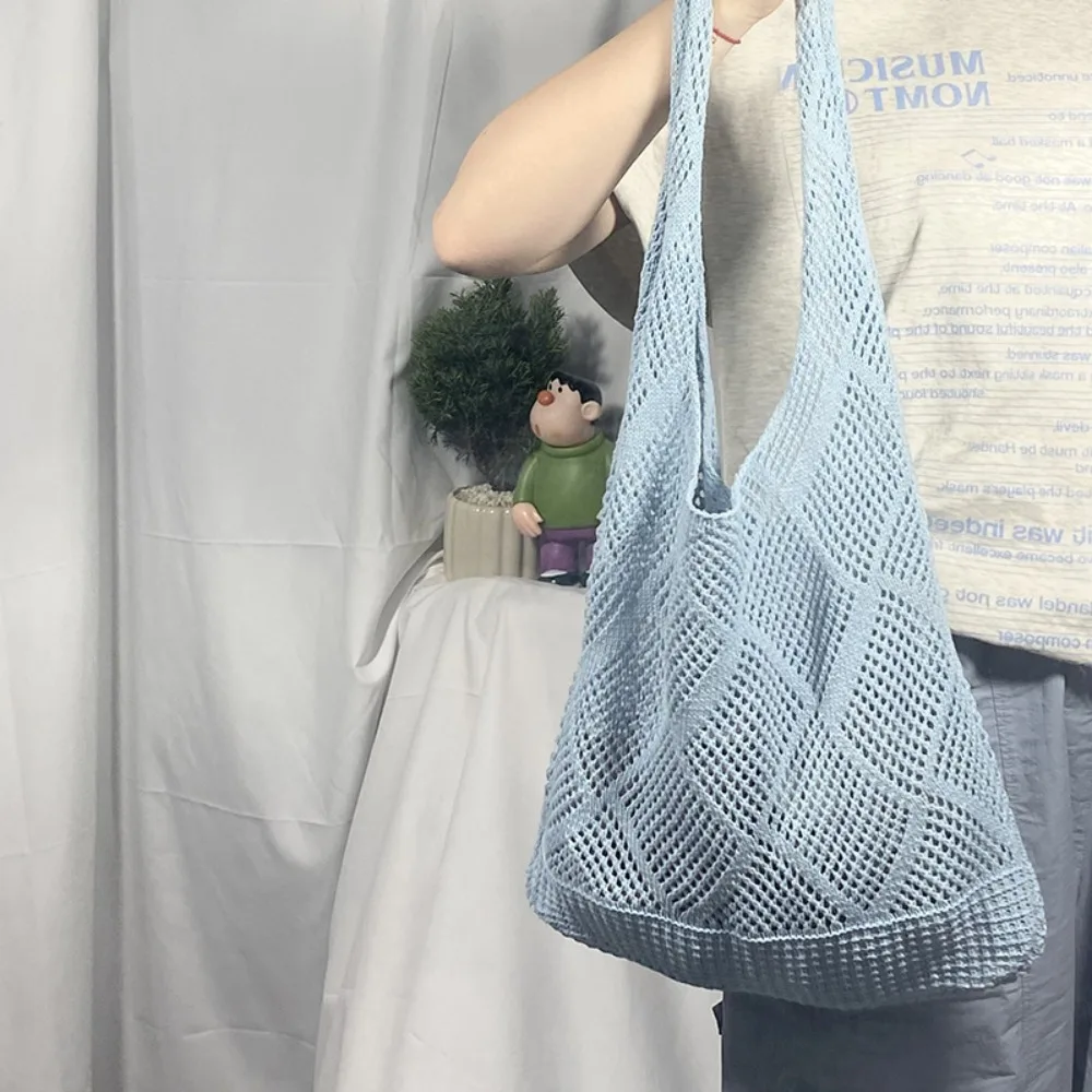 Portable Washable Hollow Knit Tote Bag Foldable Large Capacity Reusable Grocery Bag Casual Simple Shoulder Bag Woman Girl
Portable Washable Hollow Knit Tote Bag Foldable Large Capacity Reusable Grocery Bag Casual Simple Shoulder Bag Woman Girl