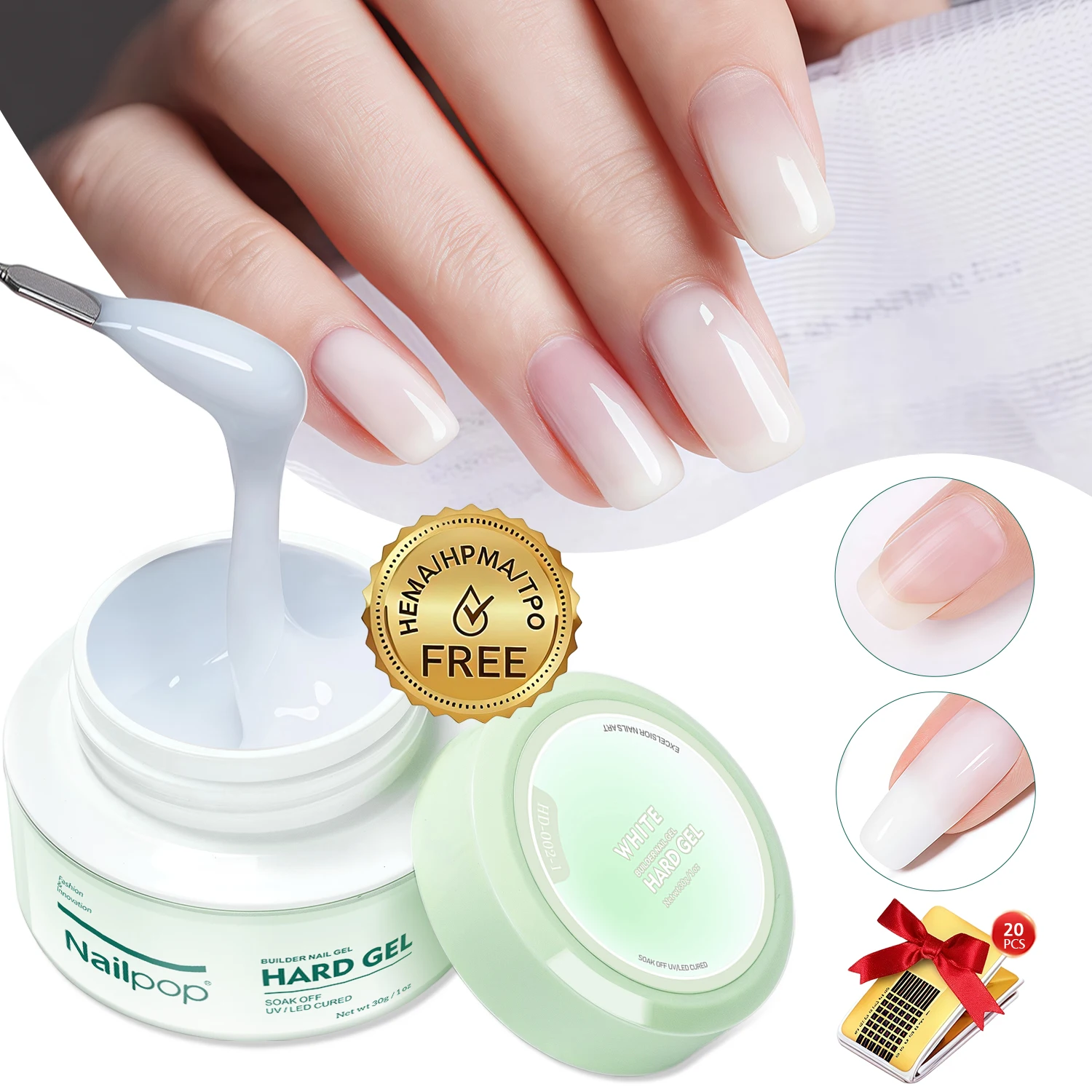 Nailpop Professional Hard Gel HEMA-FREE Smooth Quick Extension Long Lasting Soak Off UV Builder Gel 30g for Nail DIY Home Use
Nailpop Professional Hard Gel HEMA-FREE Smooth Quick Extension Long Lasting Soak Off UV Builder Gel 30g for Nail DIY Home Use