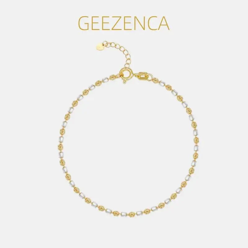 GEEZENCA Italian Jewelry 925 Silver Two Tone Hexagonal Cylinder Beads Chain Bracelet For Women Chic Shiny Bracelets Gift For Her
GEEZENCA Italian Jewelry 925 Silver Two Tone Hexagonal Cylinder Beads Chain Bracelet For Women Chic Shiny Bracelets Gift For Her