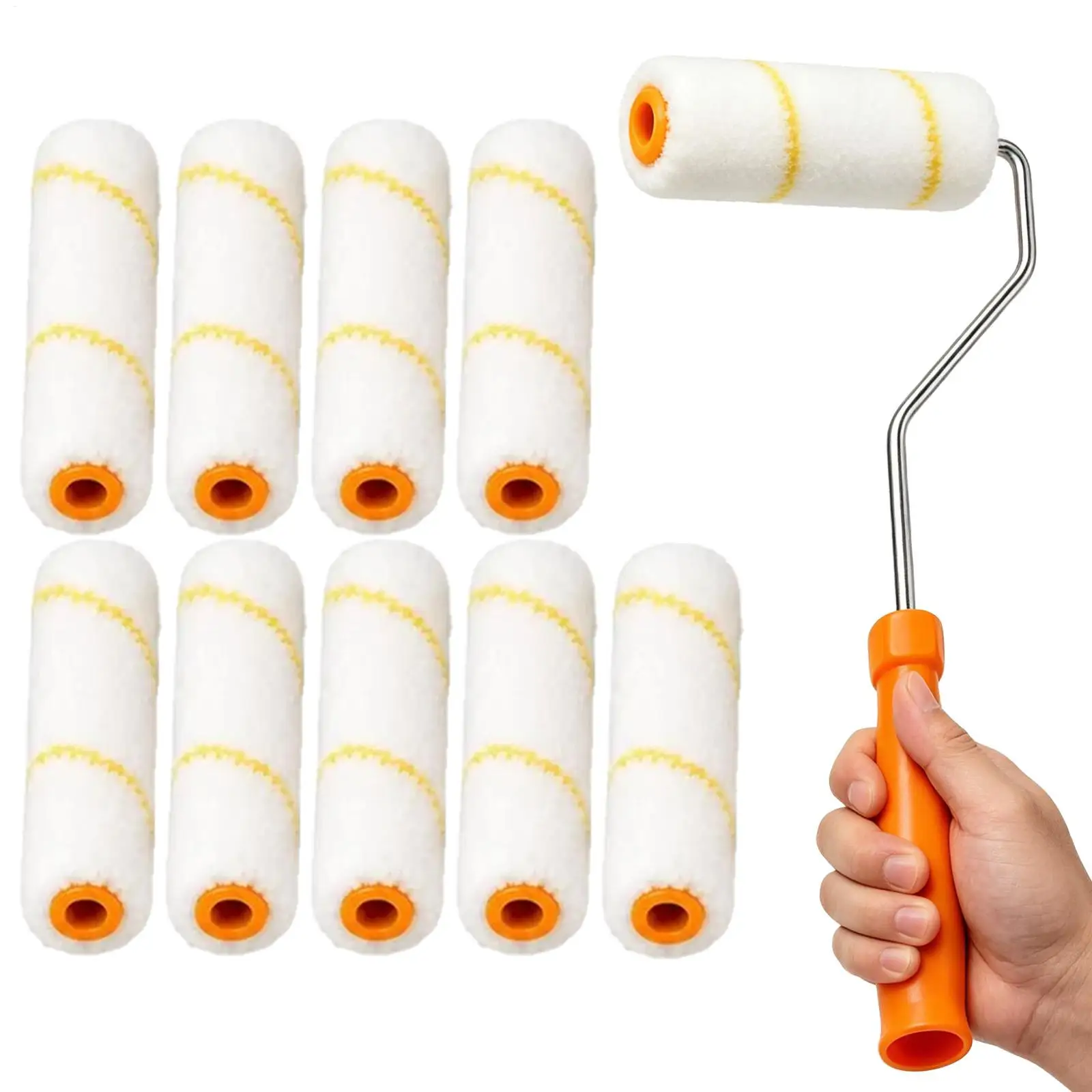 Sponge Paint Roller Small Paint Roller Covers 10Pcs Replacement Paint Roller Nap Handle Paint Roller Tool Kit for Walls Ceiling
Sponge Paint Roller Small Paint Roller Covers 10Pcs Replacement Paint Roller Nap Handle Paint Roller Tool Kit for Walls Ceiling