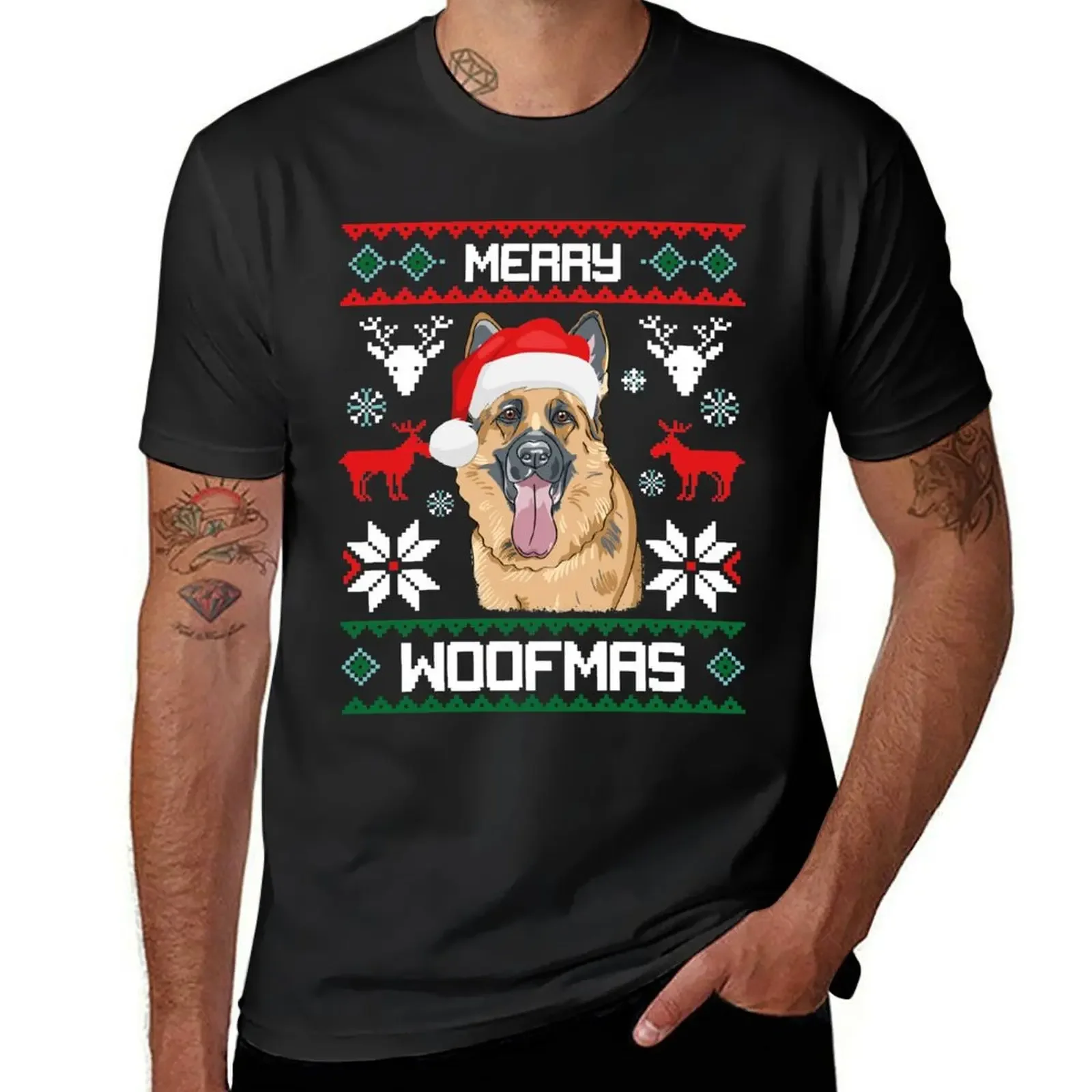 German Shepherd Merry Woofmas Christmas Dog Gift T-Shirt plus size clothes vintage funny t shirts men
German Shepherd Merry Woofmas Christmas Dog Gift T-Shirt plus size clothes vintage funny t shirts men