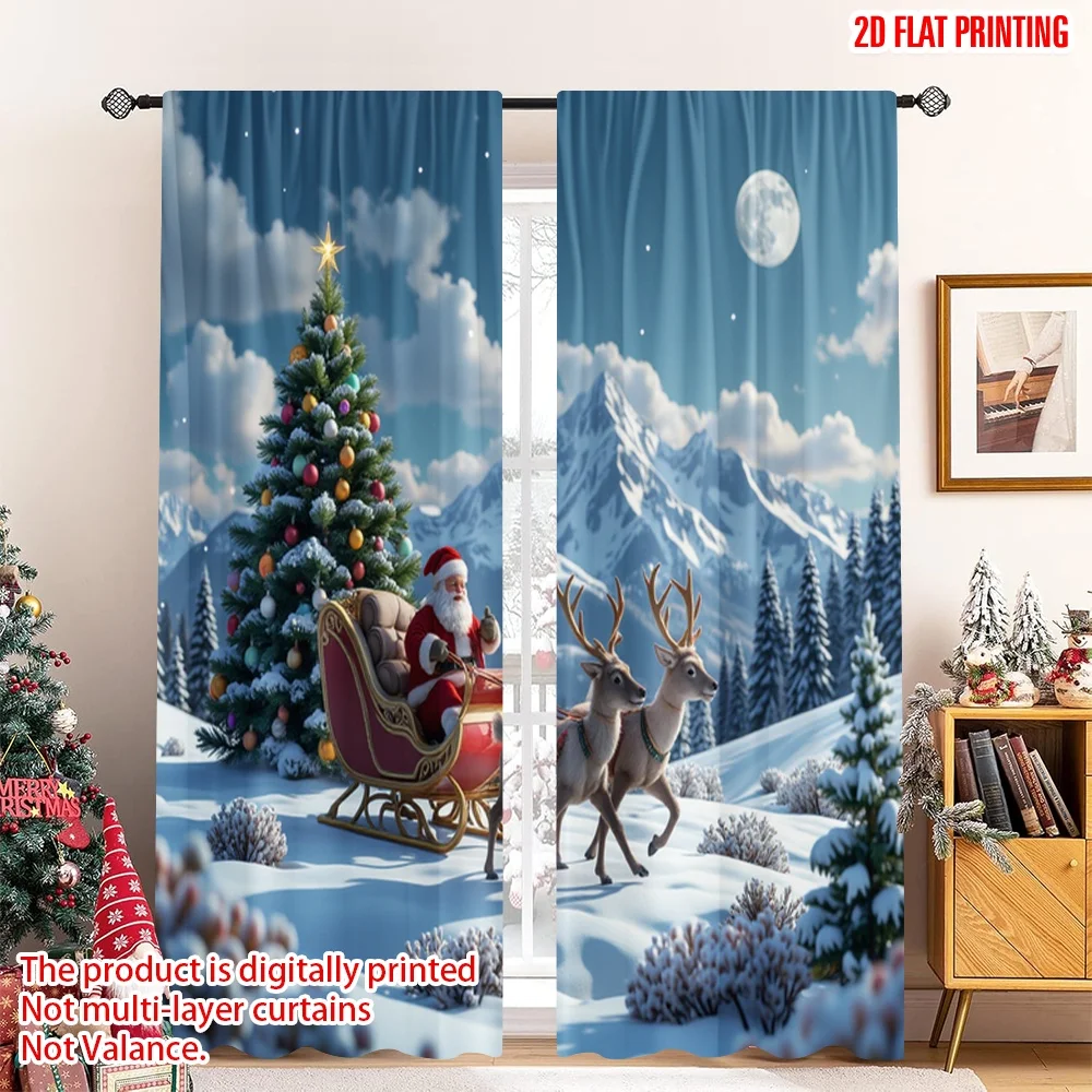 2pcs 2D flat printing Christmas Curtain Santa Claus Sleigh Ride Christmas 100% Polyester Fabric Without Electricity Family Party
2pcs 2D flat printing Christmas Curtain Santa Claus Sleigh Ride Christmas 100% Polyester Fabric Without Electricity Family Party