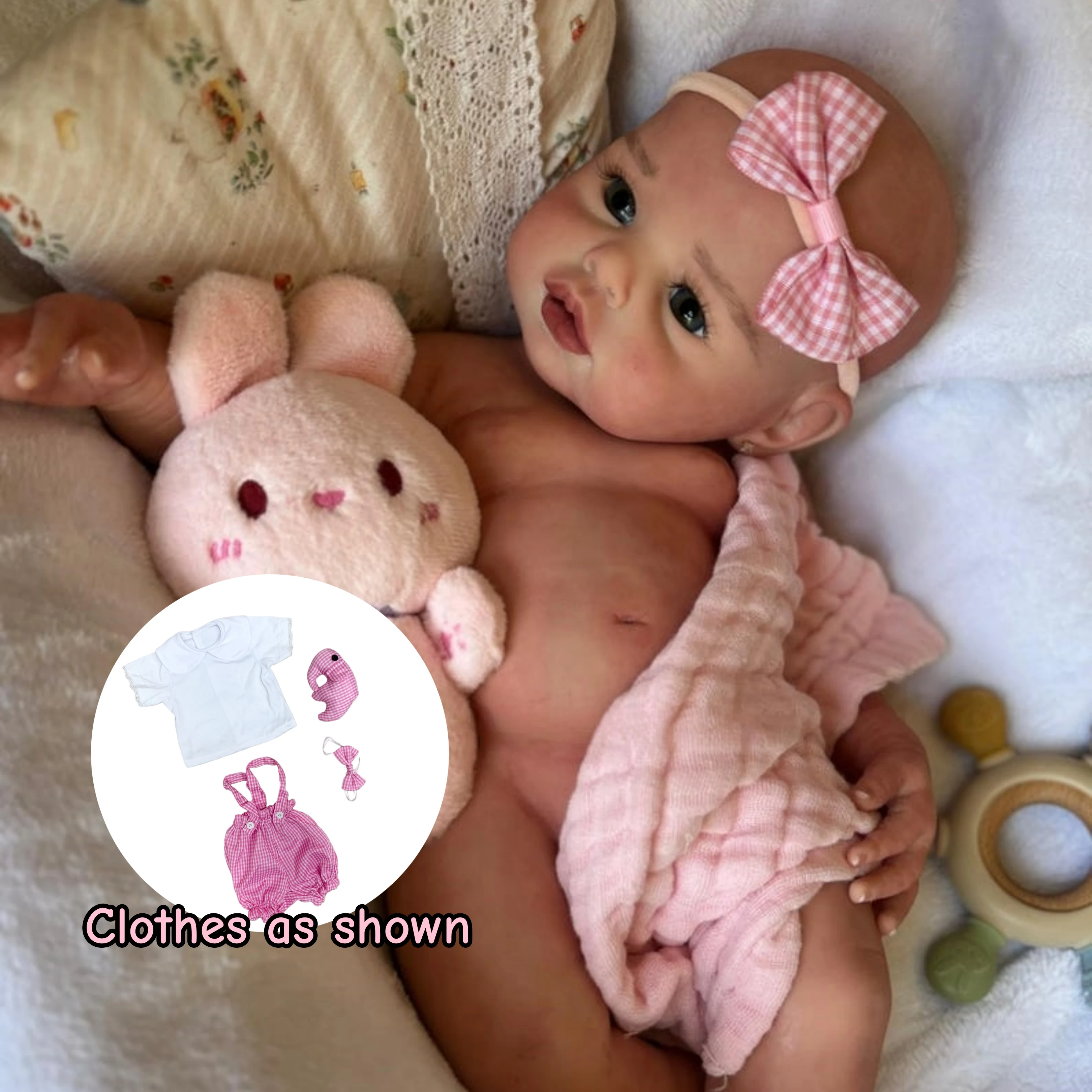 18 Inch Silicone Reborn Baby Doll Lifelike Open Eyes Ellie Girl with Hand-painted Body Details Birthday Party/Christmas Gift
18 Inch Silicone Reborn Baby Doll Lifelike Open Eyes Ellie Girl with Hand-painted Body Details Birthday Party/Christmas Gift