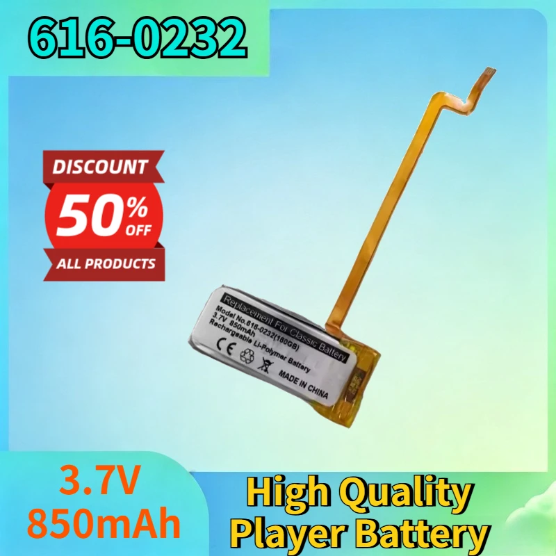 Newest 616-0232 3.7V 850mAh Rechargeable Battery for IPod 5th Generation 160G High Quality MP3/MP4 Player Replacement Battery
Newest 616-0232 3.7V 850mAh Rechargeable Battery for IPod 5th Generation 160G High Quality MP3/MP4 Player Replacement Battery