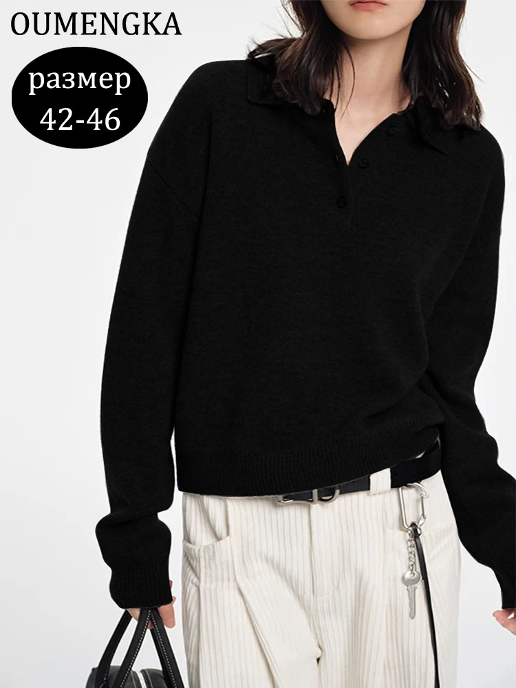 Autumn New Polo Collar Pullover Knitted Long Sleeved Sweater Women's Solid Color Knitwear T-shirt Female Simple Knitted Sweater
Autumn New Polo Collar Pullover Knitted Long Sleeved Sweater Women's Solid Color Knitwear T-shirt Female Simple Knitted Sweater