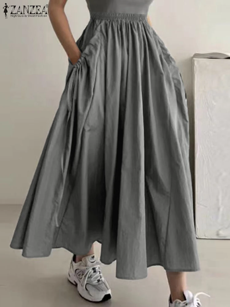 Fashion Summer Maxi Jupes ZANZEA Women Solid Color Skirts Holiday 2025 Pleating Swing Faldas Casual Elastic Waist Overskirts
Fashion Summer Maxi Jupes ZANZEA Women Solid Color Skirts Holiday 2025 Pleating Swing Faldas Casual Elastic Waist Overskirts