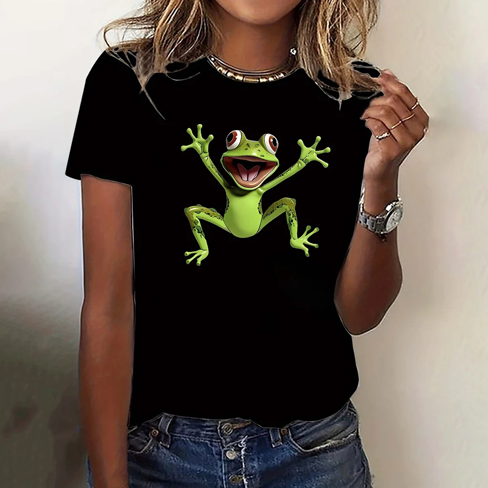 Summer New Animal Print Cute Froggy Pattern Women's Short Sleeves T-shirts Fashion Crew Neck Women Clothing Tops Streetwear
Summer New Animal Print Cute Froggy Pattern Women's Short Sleeves T-shirts Fashion Crew Neck Women Clothing Tops Streetwear