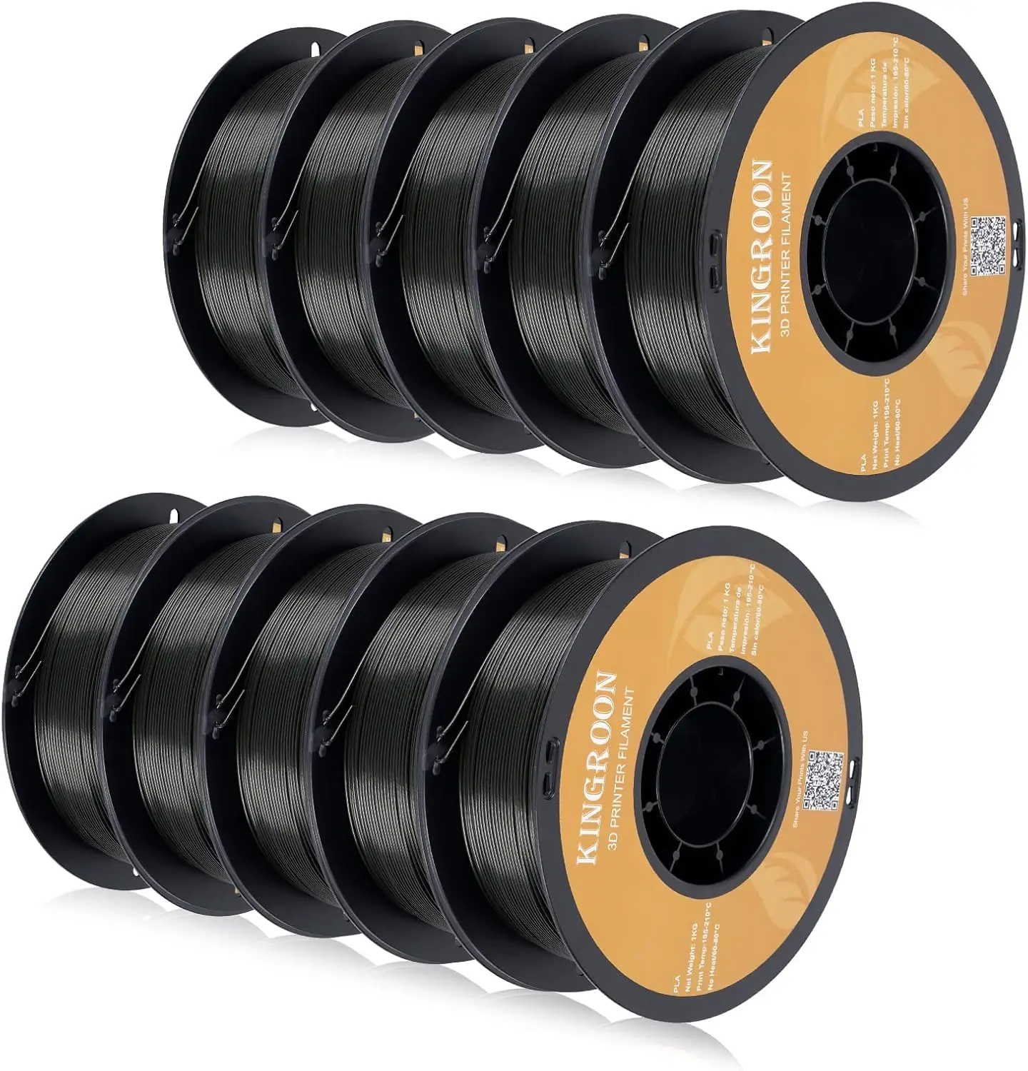 High-Precision PLA 3D Printer Filament, 10 Rolls, +/-0.02mm Accuracy, 1.75mm Black
High-Precision PLA 3D Printer Filament, 10 Rolls, +/-0.02mm Accuracy, 1.75mm Black