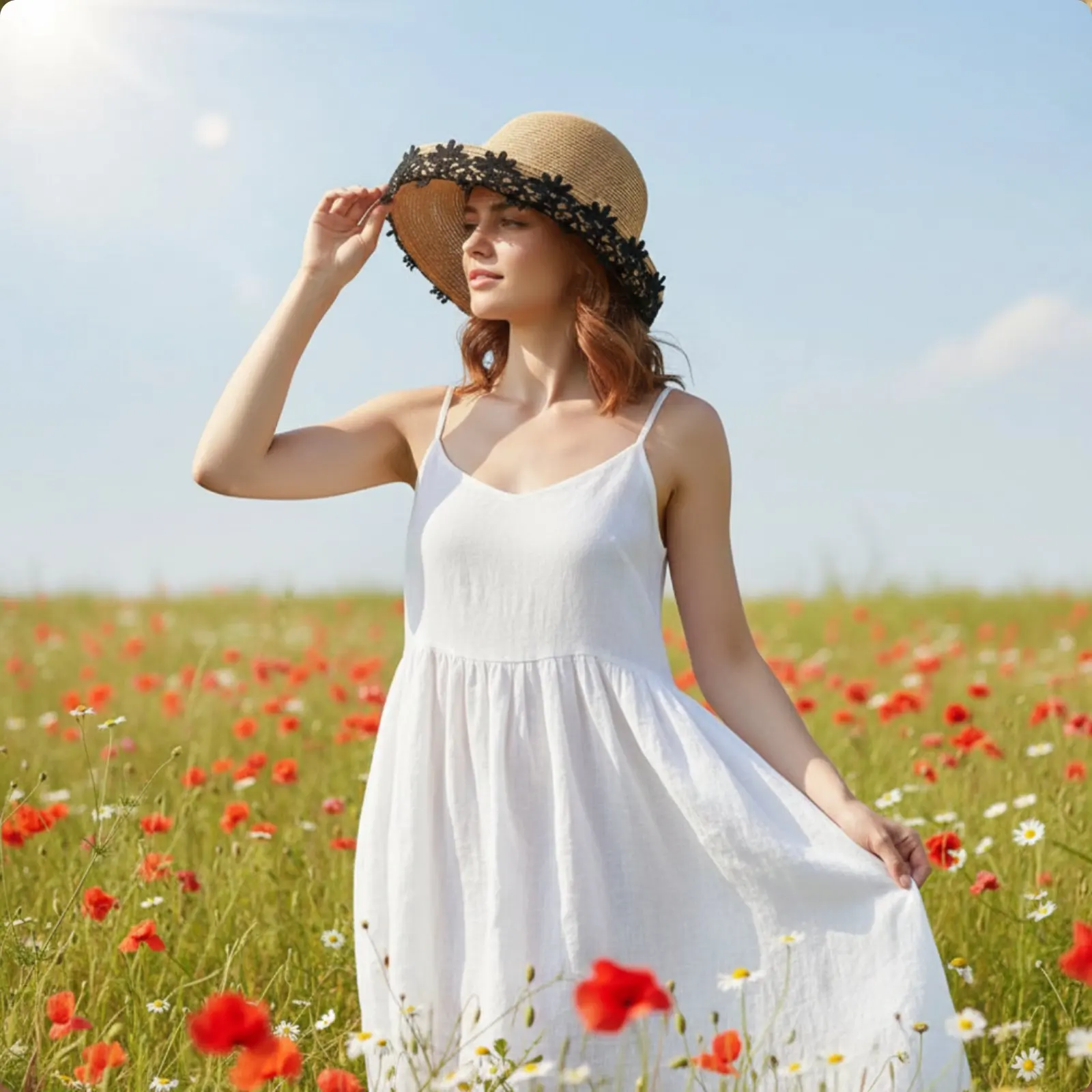 Flower Straw Hat Vacation Design Summer Accessory for Women
Flower Straw Hat Vacation Design Summer Accessory for Women