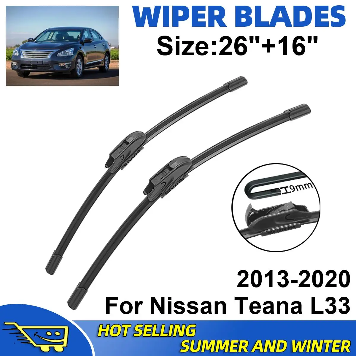 2PCS Wiper Blades Set Kit For Nissan Teana L33 2013-2020 Front Windshield Brushes Windscreen Window Accessories
2PCS Wiper Blades Set Kit For Nissan Teana L33 2013-2020 Front Windshield Brushes Windscreen Window Accessories