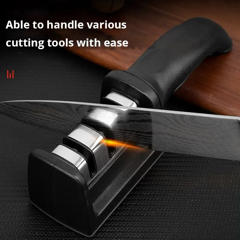 1Pc Black Kitchen Three Segment Knife Sharpener Household Multi Functional Hand Held Three Purpose Sharpening Stone Kitchen Tool
1Pc Black Kitchen Three Segment Knife Sharpener Household Multi Functional Hand Held Three Purpose Sharpening Stone Kitchen Tool