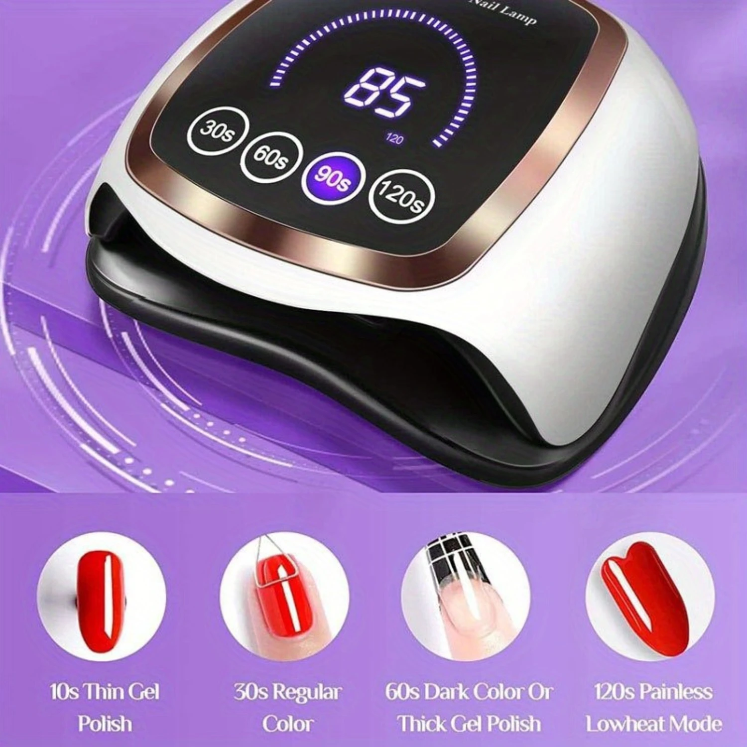 LED nail light intelligent automatic sensing, professional art light, 4 timing Settings, suitable for use, 42 beads UV
LED nail light intelligent automatic sensing, professional art light, 4 timing Settings, suitable for use, 42 beads UV