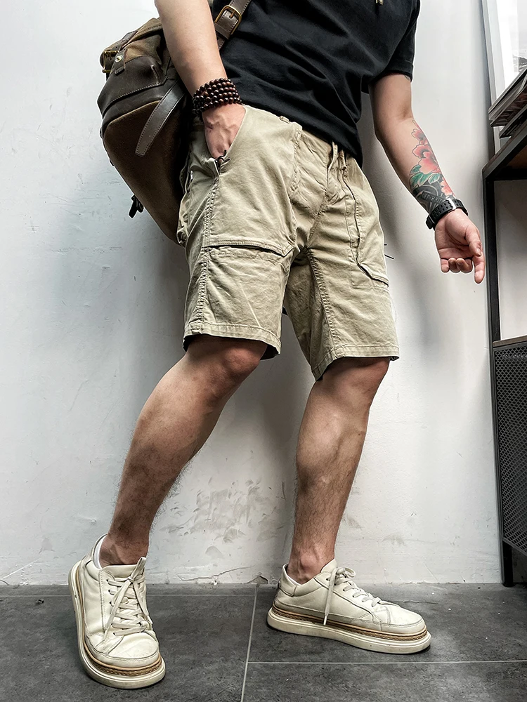 Retro American Workwear Shorts Men's Summer Thin Elastic Waist Youth Zipper Large Pocket Work Casual Five-Quarter Pants
Retro American Workwear Shorts Men's Summer Thin Elastic Waist Youth Zipper Large Pocket Work Casual Five-Quarter Pants