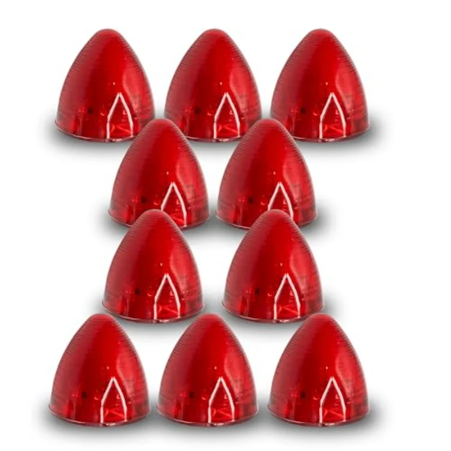 10Pcs 2 inch Red 9LED Side Marker Lights 2" Beehive Light Round Cone Clearance Lights with Reflector Lens for 12V Trailer Truck
10Pcs 2 inch Red 9LED Side Marker Lights 2" Beehive Light Round Cone Clearance Lights with Reflector Lens for 12V Trailer Truck