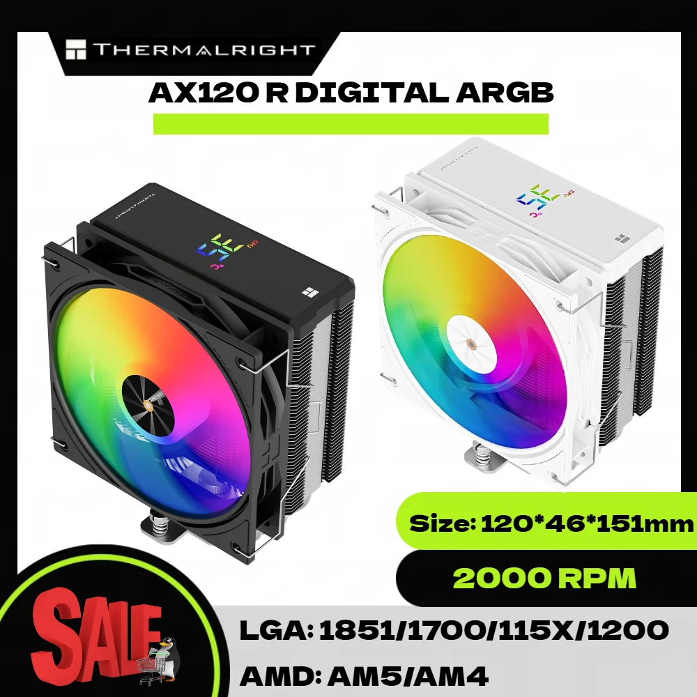 Thermalright ASSASSIN X 120 R DIGITAL ARGB CPU Air Cooler, AGHP 4.0/4 Heat Pipes for LGA1851/1700/AM5/AM4
Thermalright ASSASSIN X 120 R DIGITAL ARGB CPU Air Cooler, AGHP 4.0/4 Heat Pipes for LGA1851/1700/AM5/AM4