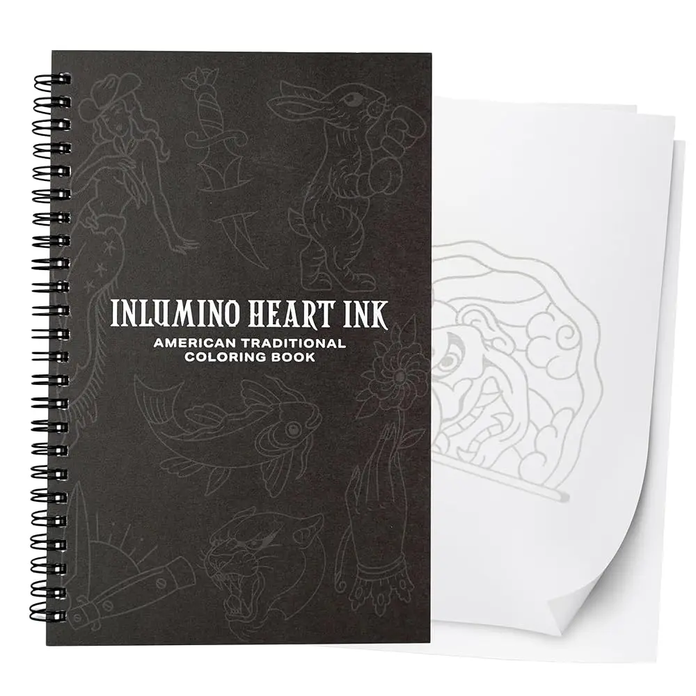 Книжка-раскраска в стиле татуировки для взрослых — 40 листов, 240 г/кв.м., практика стипок и шариковая ручка — Ludes Hearts, Черепа,
Книжка-раскраска в стиле татуировки для взрослых — 40 листов, 240 г/кв.м., практика стипок и шариковая ручка — Ludes Hearts, Черепа,