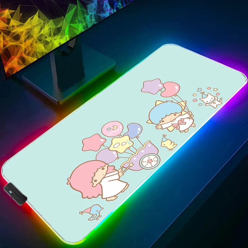 RGB Mouse Pad L-little Twin Star Gamer Computer Large Backlight Desk mat Keyboard Anime Gaming Accessories LED Kawaii Mousepad 
RGB Mouse Pad L-little Twin Star Gamer Computer Large Backlight Desk mat Keyboard Anime Gaming Accessories LED Kawaii Mousepad