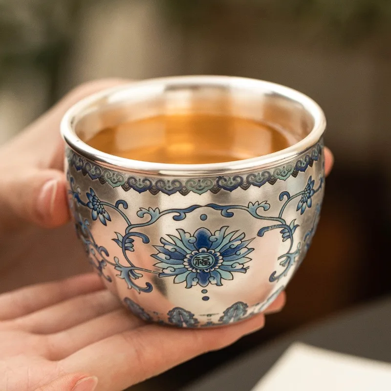 1PC 160ML Lucky Nian Lian Hand-painted 999 Silver Cylinder Cup High-end Light Luxury Master Cup Household Ceramic Kung Fu TeaCup
1PC 160ML Lucky Nian Lian Hand-painted 999 Silver Cylinder Cup High-end Light Luxury Master Cup Household Ceramic Kung Fu TeaCup